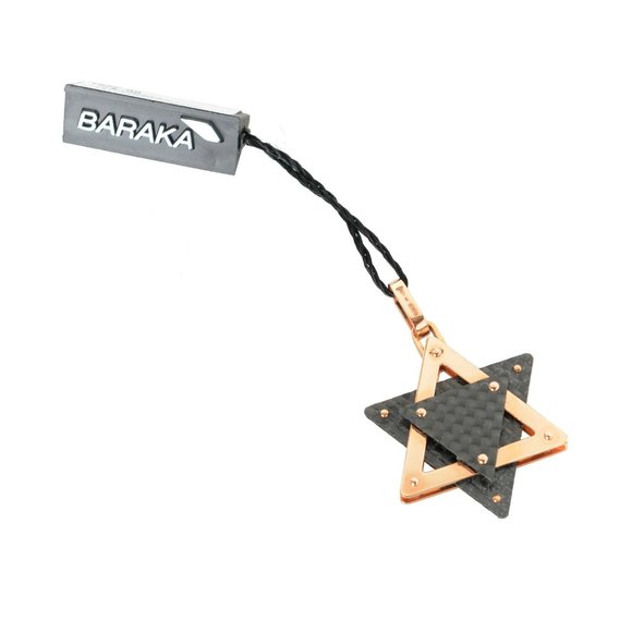 BARAKA Men's ST291121ROC0000000 Rose Gold Carbon Fiber Star Of David Pendant - Picture 3 of 3